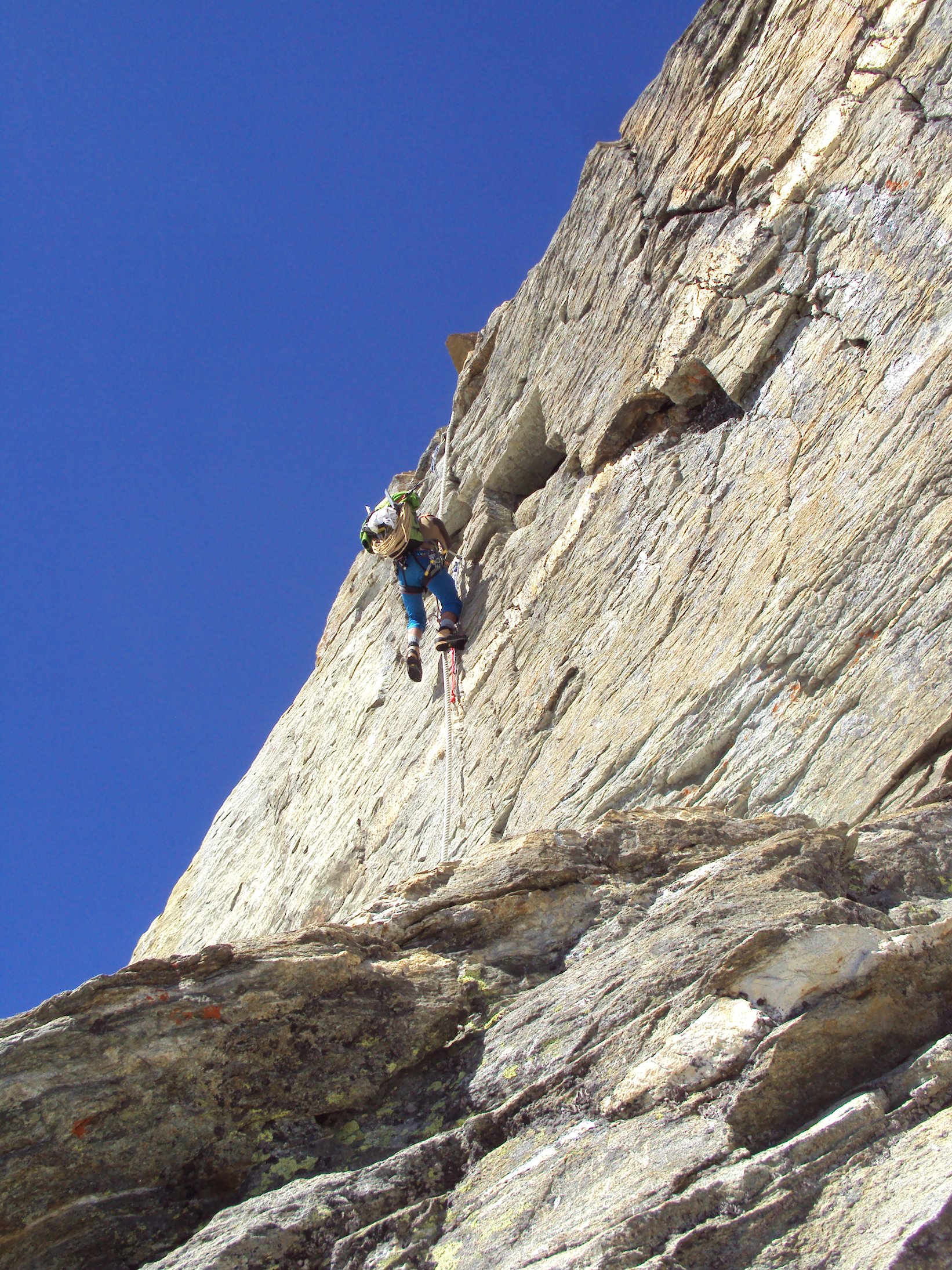 Le passage bien physique avant d’atteindre le refuge Carrel.